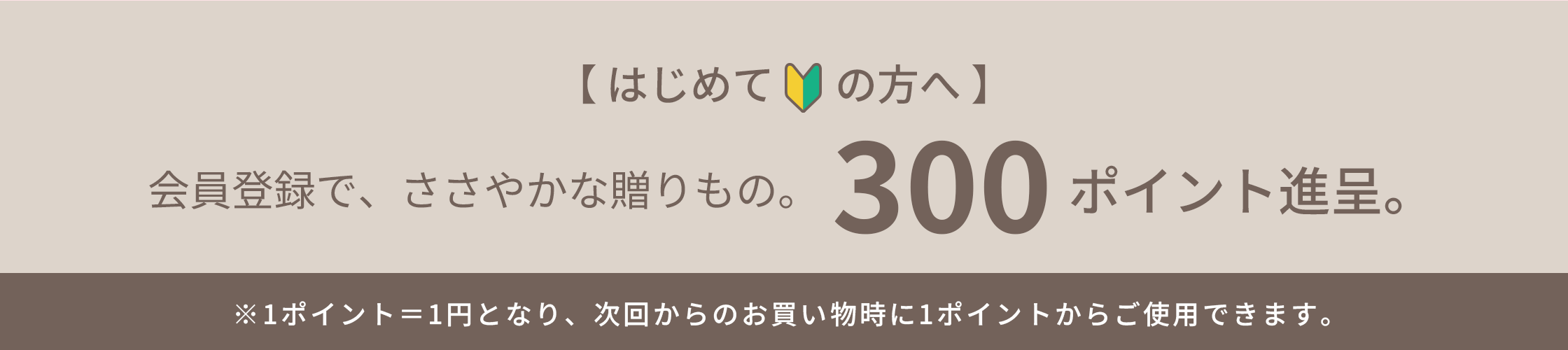 会員登録で300ポイントプレゼント